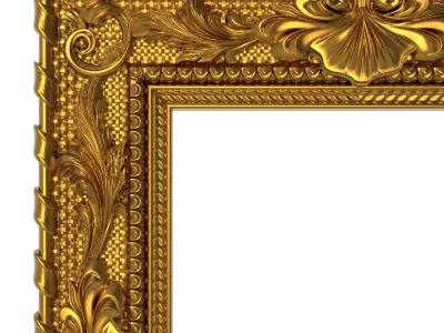 Carved Picture Frame 3D model 7