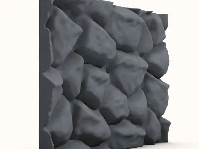 Rough Sandstone Wall Kitbash 3D model