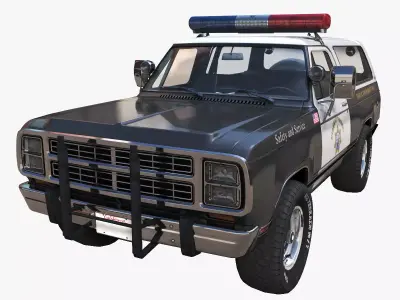 Dodge Ramcharger 1979 police car Low-poly 3D model