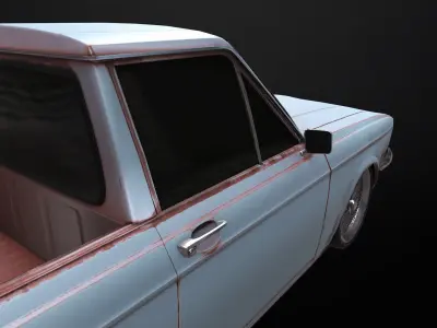 Vanet Peykan - Rusty Classic Car  Low-poly 3D model