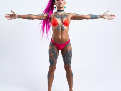 Vibrant Tattooed Character model pack Low-poly 3D model