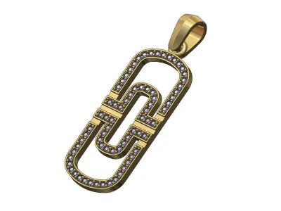 Fashion Diamond brand pendant with bail 3D print model