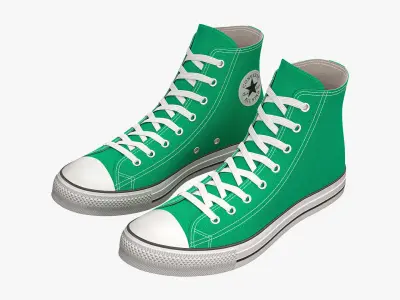 Chuck Taylor All Star Classic High Top Green 3D model