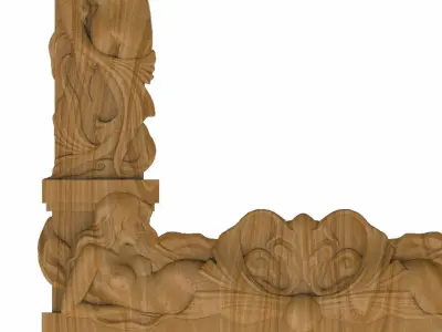 Carved picture frame STL 3D model 56