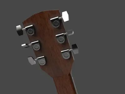 Acoustic guitar Low-poly 3D model