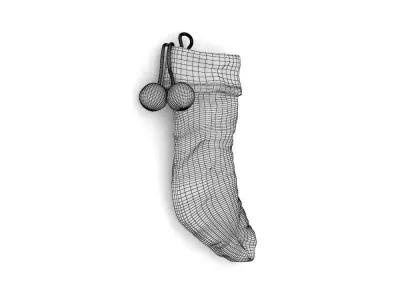 Stocking Holiday Time Red PBR Low-poly 3D model