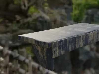 Medieval Old Shelf Free low-poly 3D model