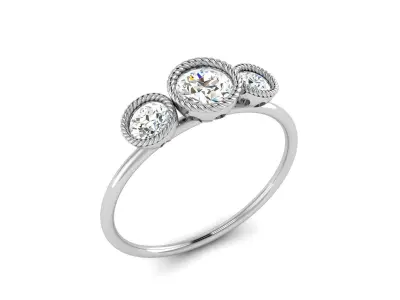 Solitaire Engagement Wedding Diamond Ring 3D print model