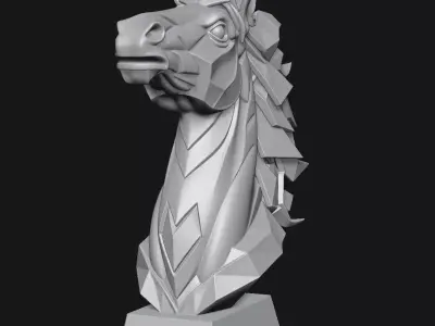 horse head sculpture 3D print model