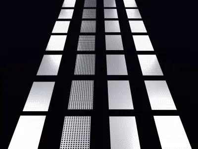 Perforated panels with square shape hole pack 25K04 3D model