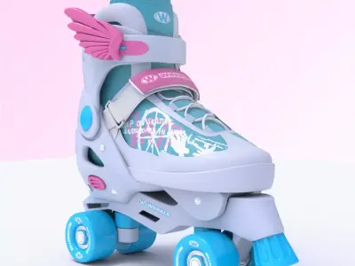 Children Rollerskates Low-poly 3D model