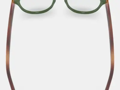 Percey Eyeglasses in Seaweed Crystal with Amber Tortoise 3D model