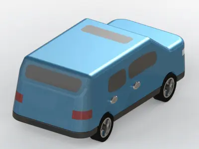 Six Seater Passenger Car 3D print model