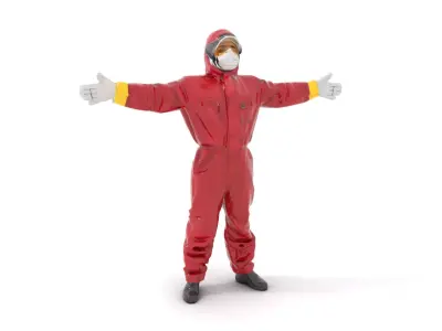 Red Hazmat Suit model pack Low-poly 3D model