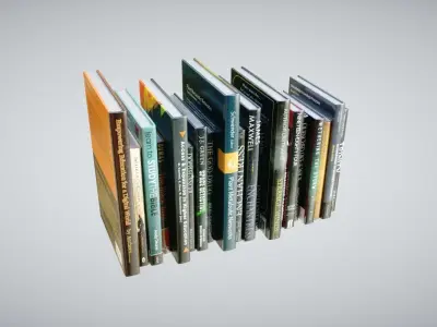 Books stack of Low-poly 3D model