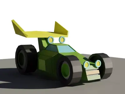 Race car Low Poly for video games 3D model