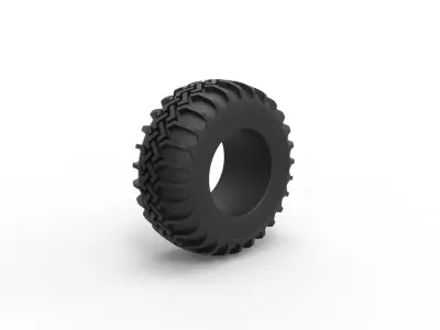 Tire of Uphill Sand Racing Dragster V2 Scale 1 to 25 3D print model