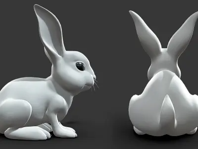 Baby Rabbit Low-poly 3D model