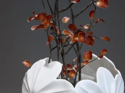 Indoor plants in a decorative vases 3D model