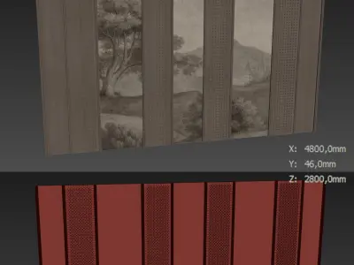 Decorative V54 Wall Panels 3D model