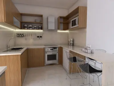 Kitchen plan 3D model