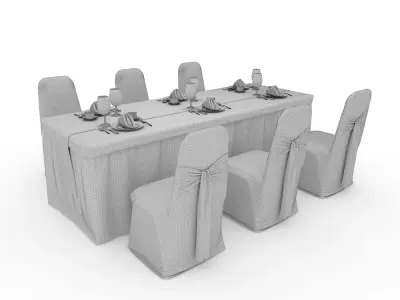 Banquet Table and Chair 129 3D model