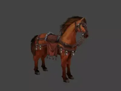 Horse world of warcraft Low-poly 3D model