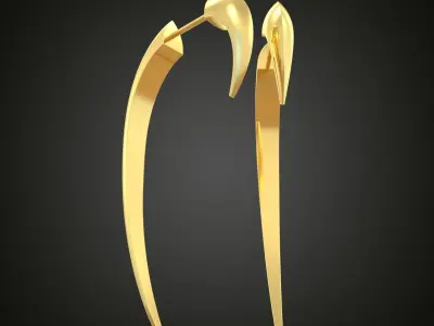 Earring 3D model 3D printable model 0001-8ol 3D print model