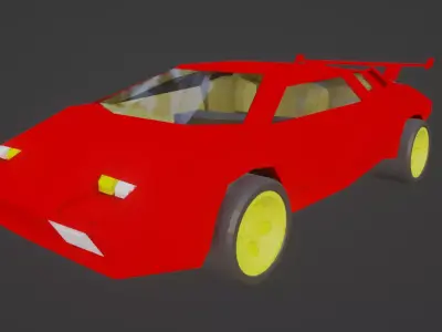 Low poly Italian sports car Low-poly 3D model
