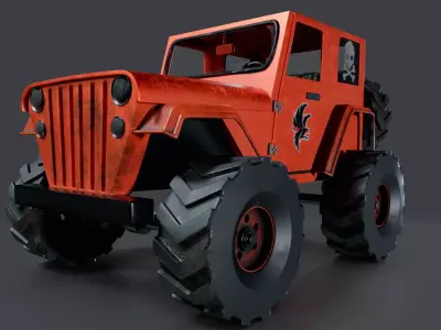  Cartoon Jeep 3D model