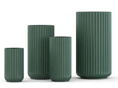 Lyngby vase Copenhagen green matt 3D model