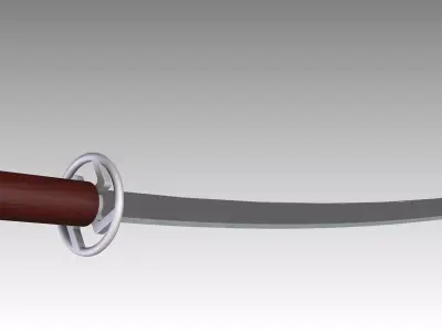 Katana metal rod with hook Free 3D model