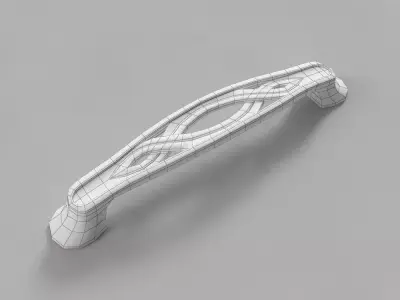 Elongated Pull Handle for Classic Kitchen Cabinets 3D model