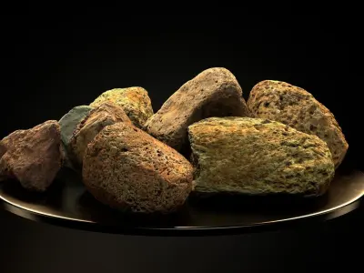 Cool Smooth Stone Pack vol01 Low-poly 3D model