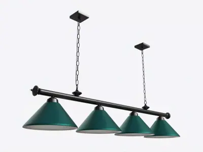 Billiard Hanging 4-light Fixture 3D model