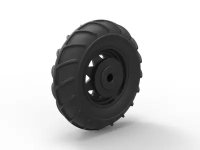Front wheel from Mud dragster 3D print model