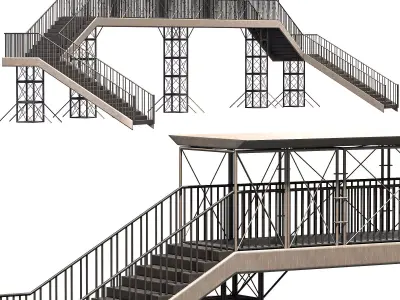 Pedestrian Crossing Bridge 3D model