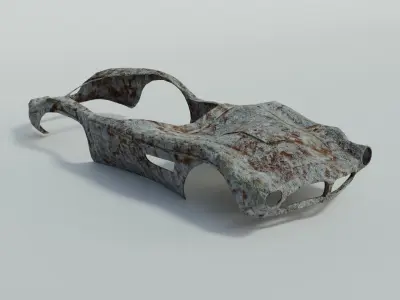 Car Wreck Low-poly 3D model