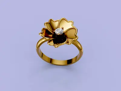 Flower Ring 3D print model