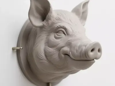 pig sculpture 3D print model