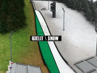 Ski jumping hill low detail 3D model