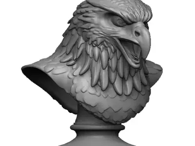 eagle head bust 3D print model