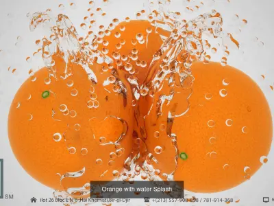 2020 collection three oranges splashing water 3D Model Pack