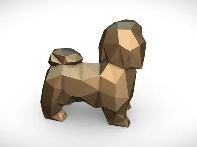 shih tzu low poly 3D print model