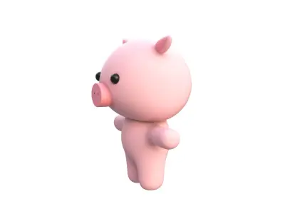 Character009 Chubby Pig Low-poly 3D model