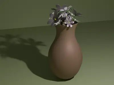 Vase with Flowers Decorative 3D Model Low-poly 3D model