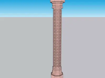 Indian stone piller column  3D model