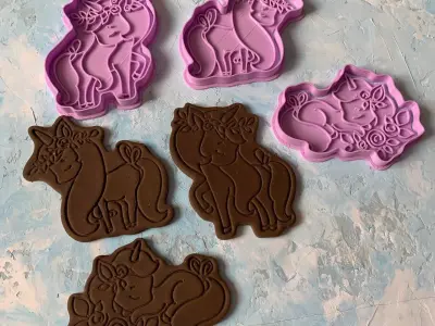 Set of unicorns Cookie Cutter 3D print model