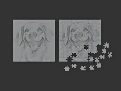 Dog Jigsaw Puzzle 100 Piece 3D print model