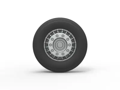 Front wheel of racing semi truck Version 1 Scale 1 to 25 3D print model
